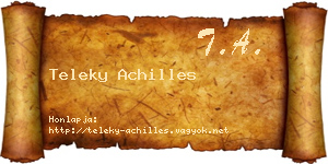 Teleky Achilles névjegykártya